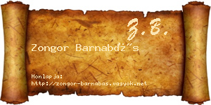 Zongor Barnabás névjegykártya